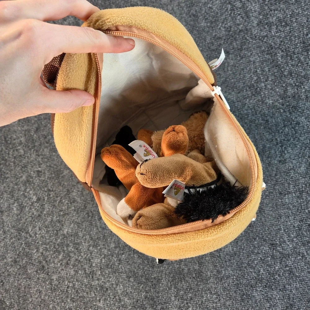 Unipak Kids Plush Woodland Animal Backpack Brown Tan Fox‎ Squirrel Ram Bear 11